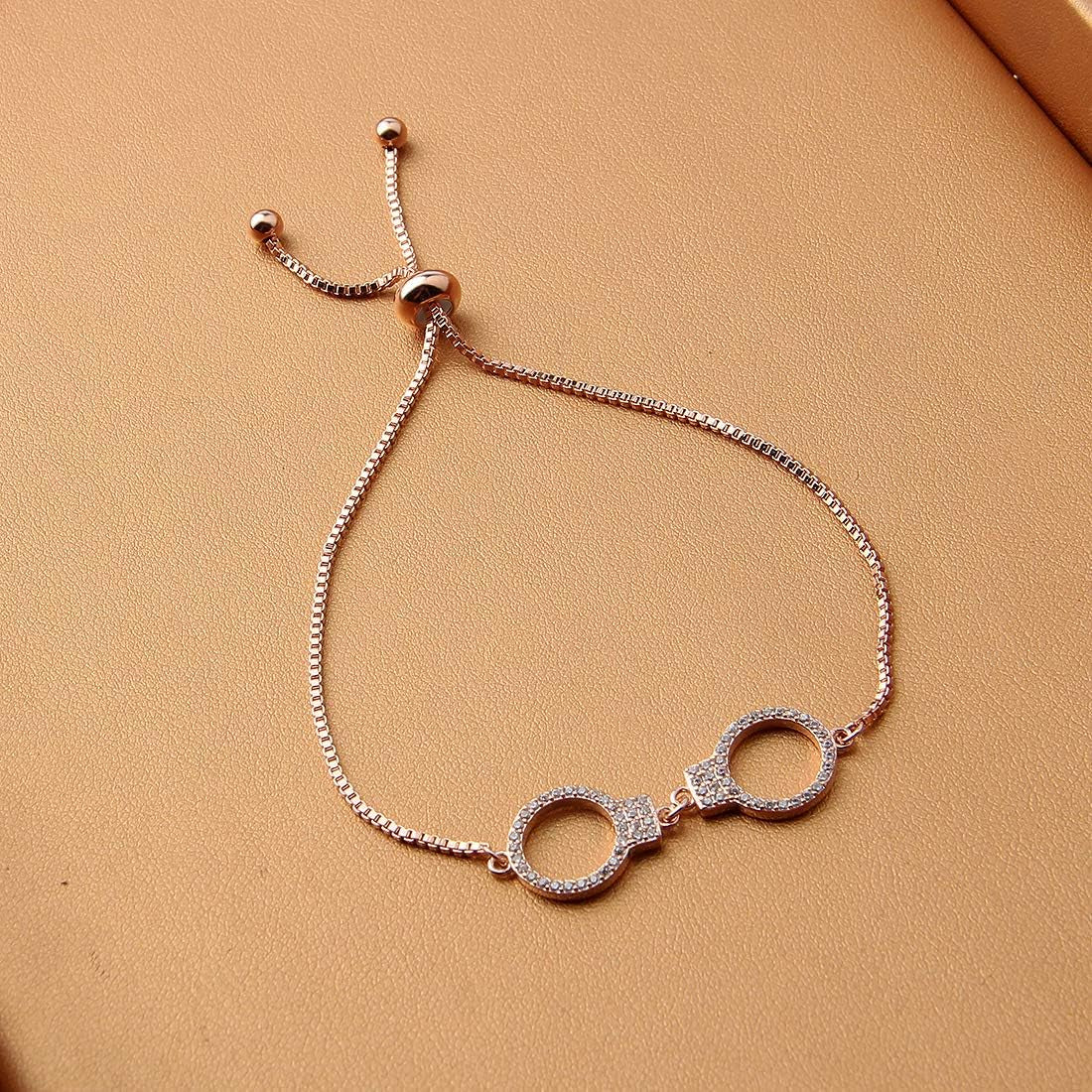 Handcuff Bracelet - Rose Gold, Adjustable