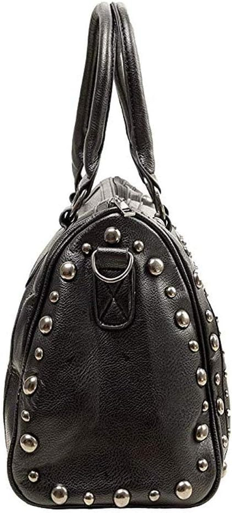 Gothic Skull Rivet Tote Satchel Bag