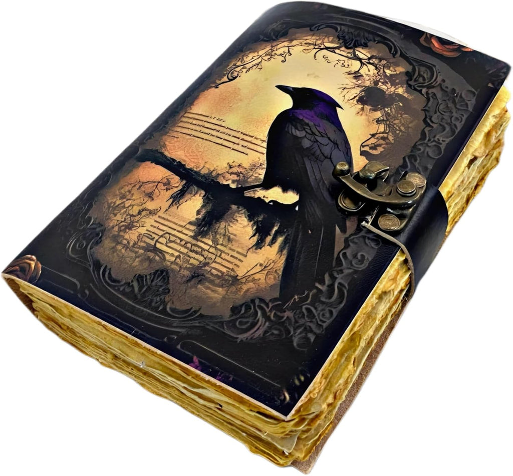 Raven Leather Book of Shadows Grimoire Journal