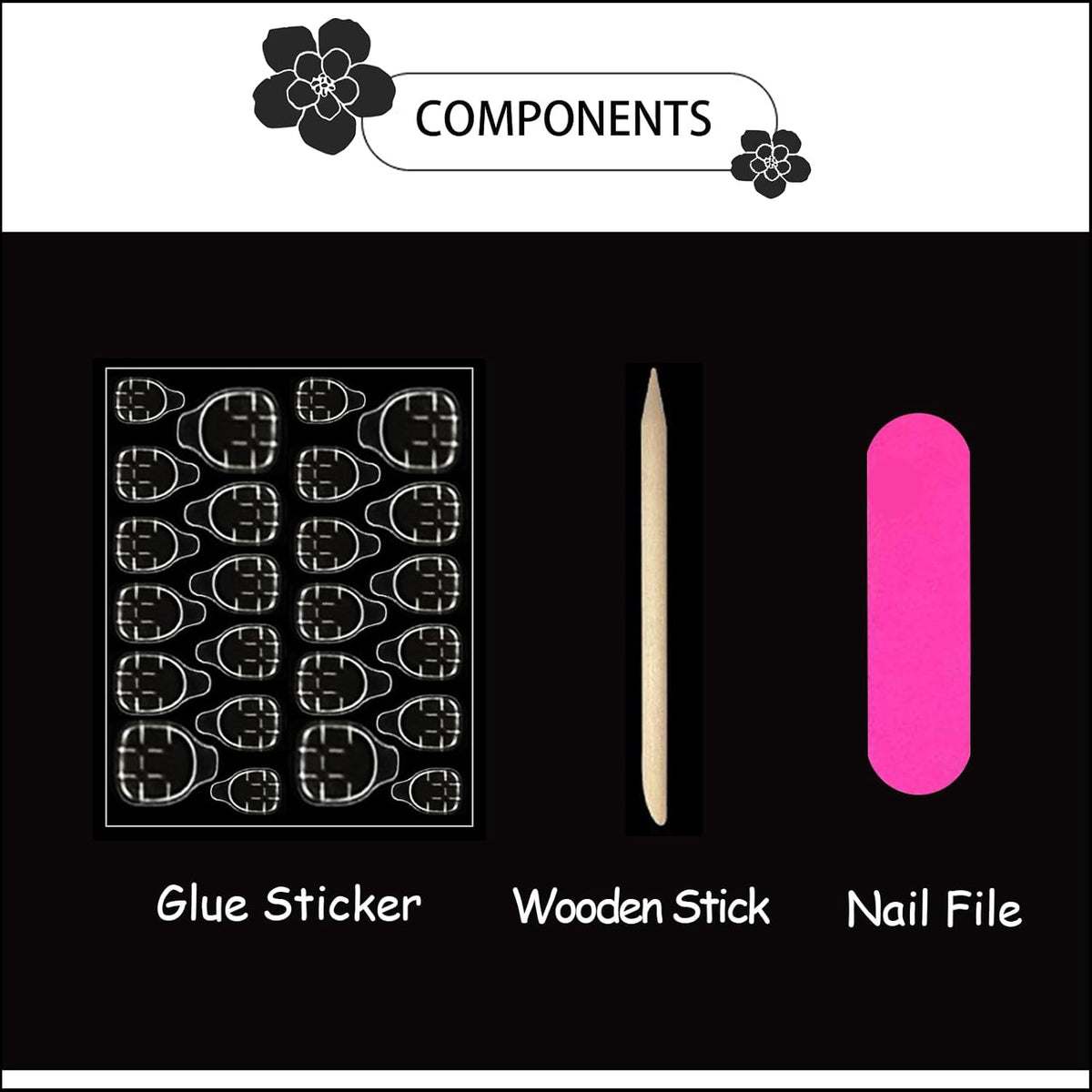 Black Ombre Almond Press-On Nails