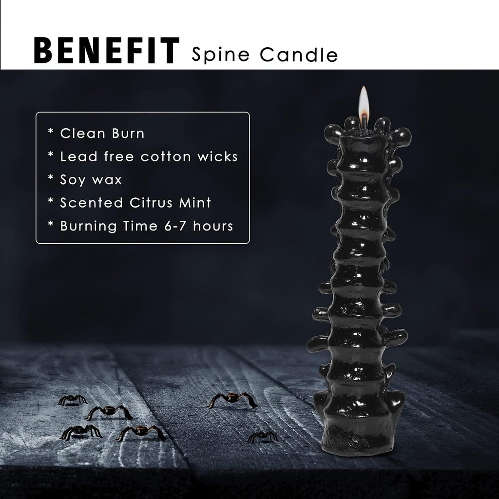 Black Spine Candle - Soy Wax, Cotton Wick