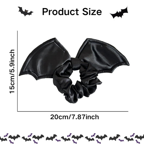 Black Bat Scrunchies, Gothic Hair Ties