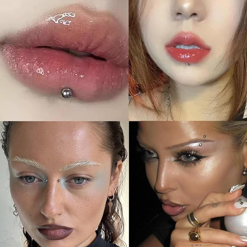Stick-On Fake Piercing Set - Lip, Nose and Brow
