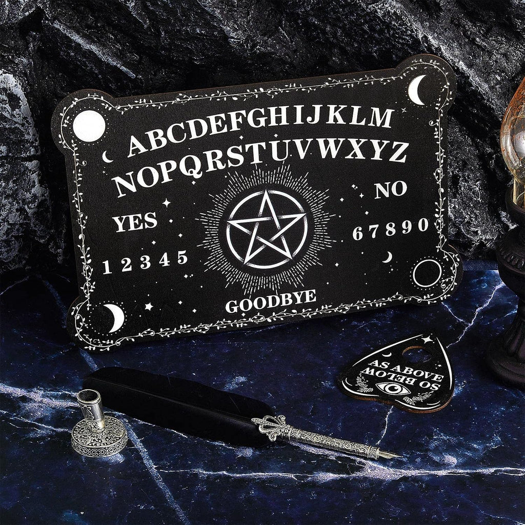 Star Spirit Board & Crystal Pendulum Set - Black Wood