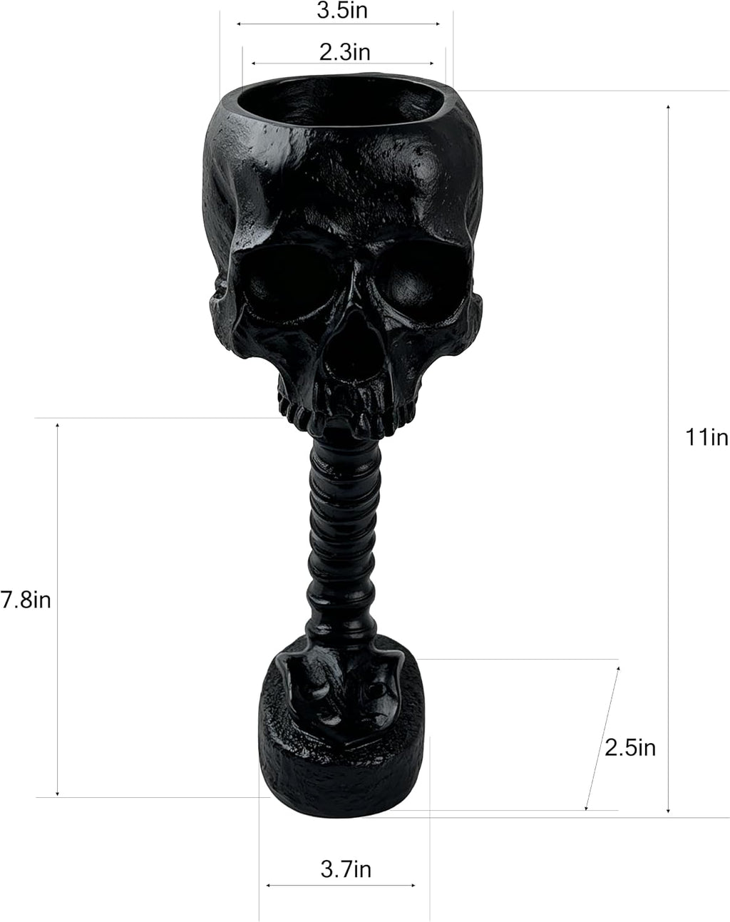 Gothic Skull Planter and Skeleton Vase