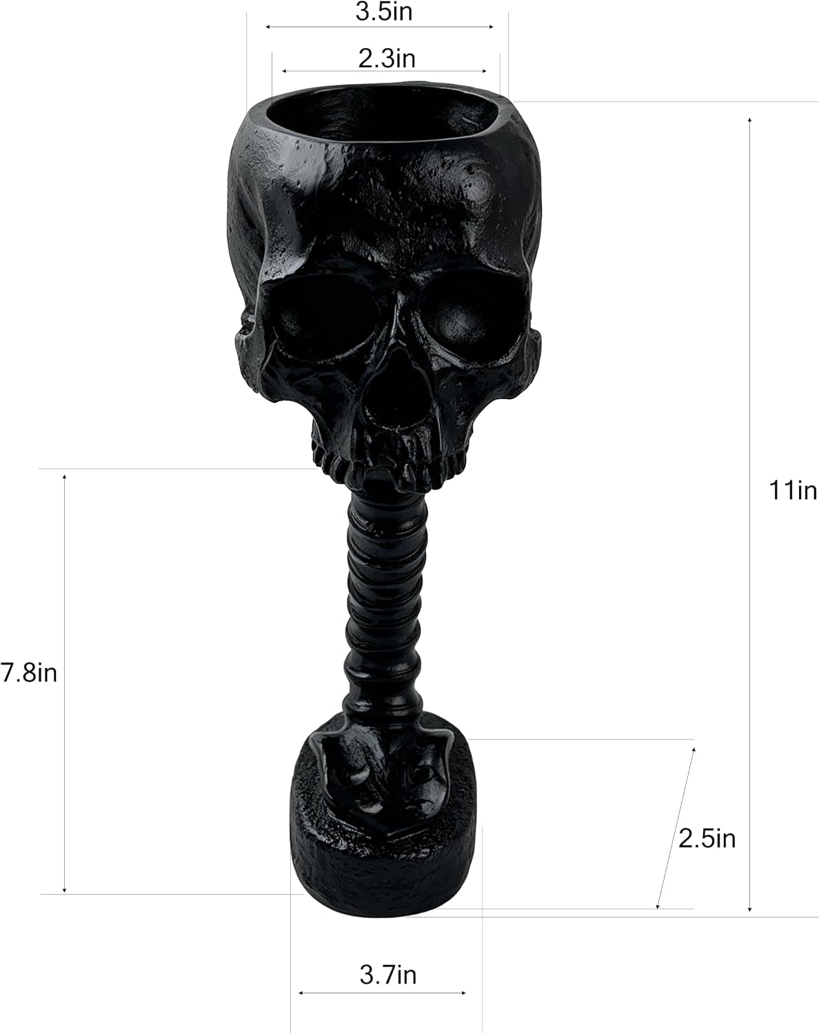 Gothic Skull Planter and Skeleton Vase