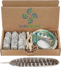 White Sage Smudge Kit with Abalone Shell, Stand and Feather