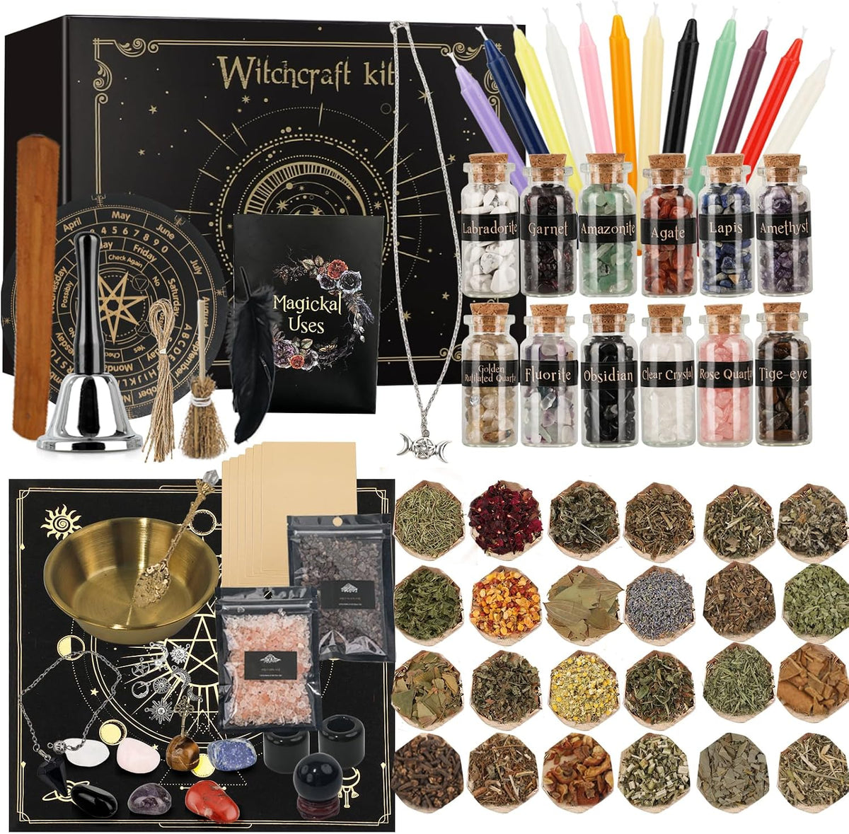 Witchcraft Supplies Kit, 132 Pieces