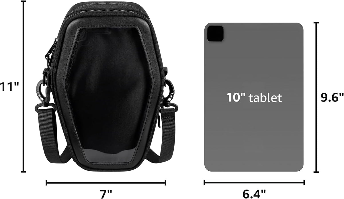 Gothic Coffin Crossbody Purse with Insert
