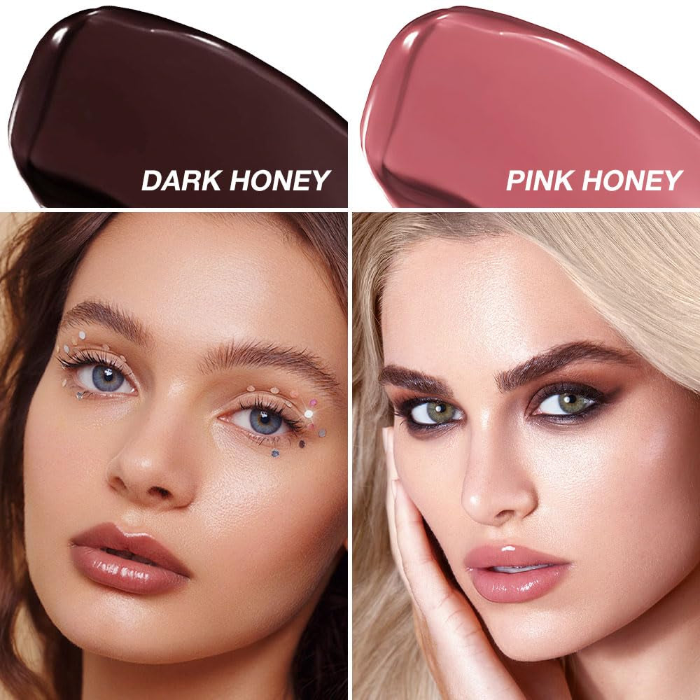 Black Cherry Tinted Lip Balm and Gloss Duo, Black and Pink