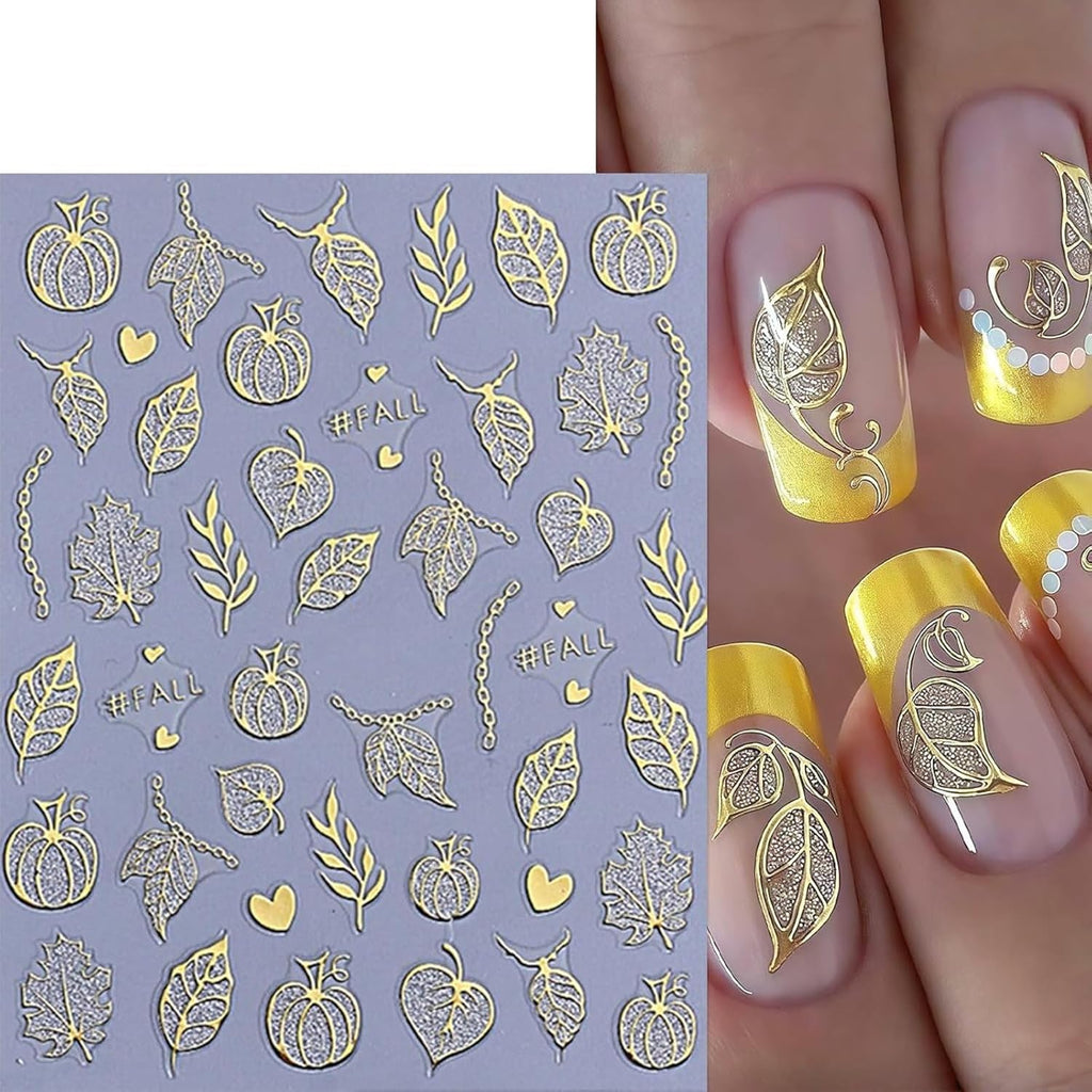 Skull and Spider Web 3D Nail Stickers, 6 Sheets