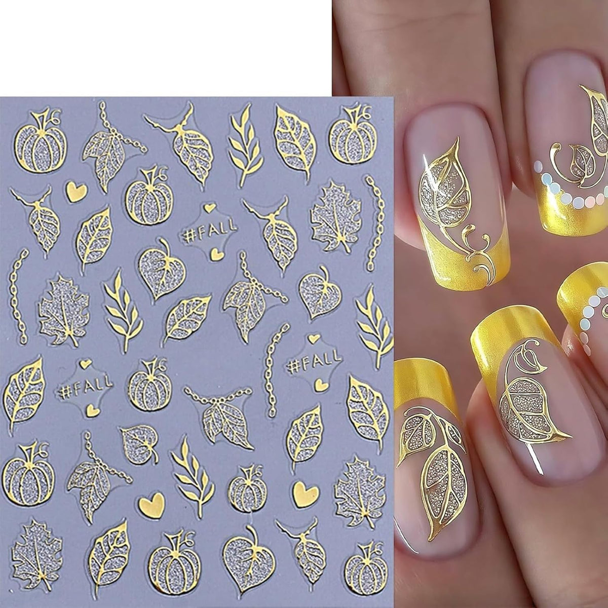 Skull and Spider Web 3D Nail Stickers, 6 Sheets