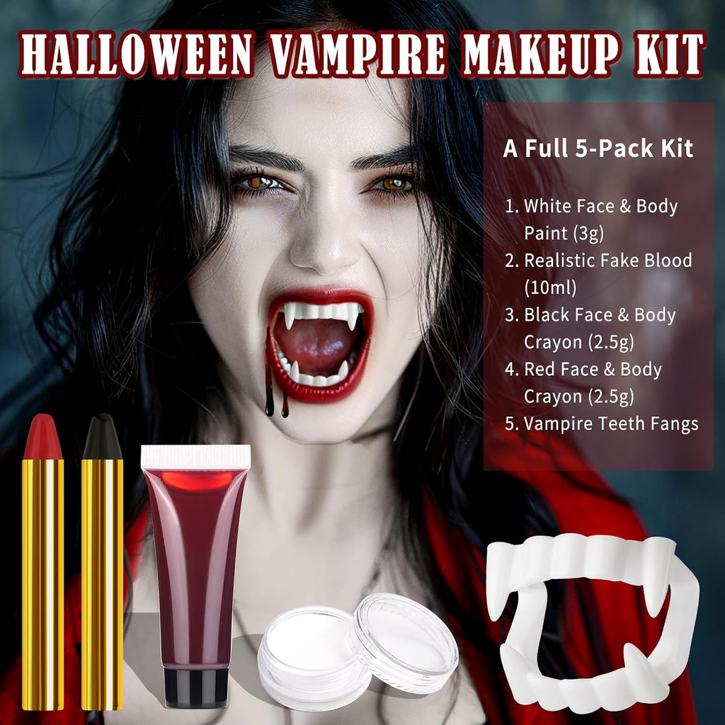 Vampire Makeup Kit with Fake Blood and Teeth