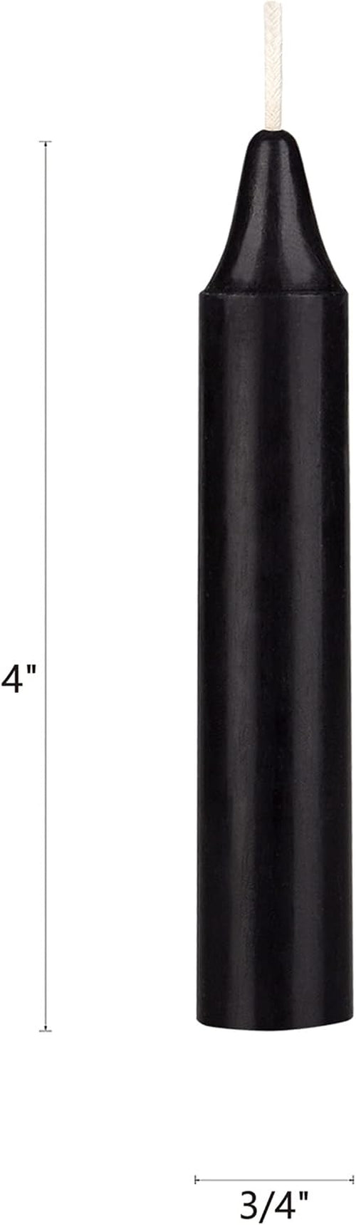 Black Chime Candles - 10 Pack, 4 Inch Unscented