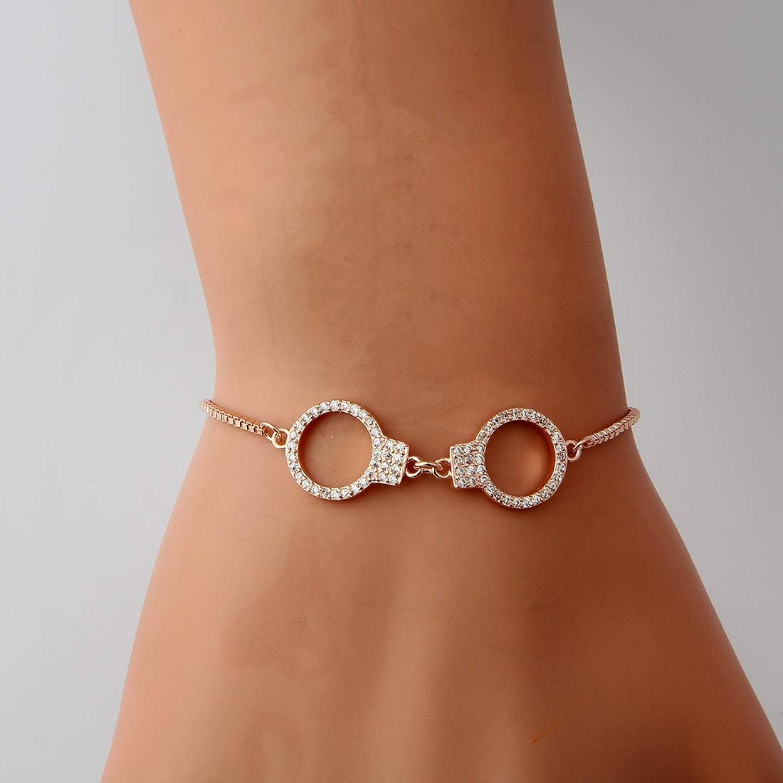 Handcuff Bracelet - Rose Gold, Adjustable