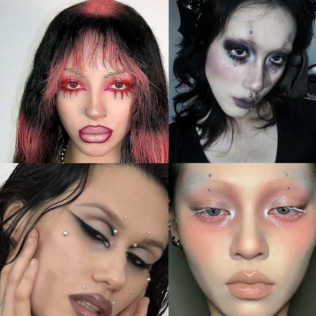 Stick-On Fake Piercing Set - Lip, Nose and Brow