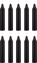 Black Chime Candles - 10 Pack, 4 Inch Unscented