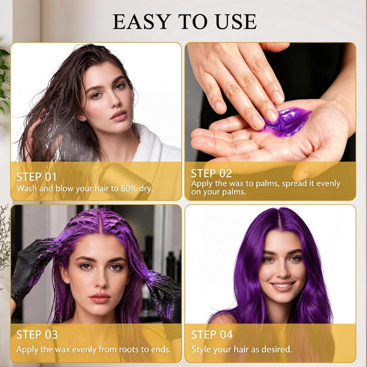 Purple Temporary Hair Color Wax