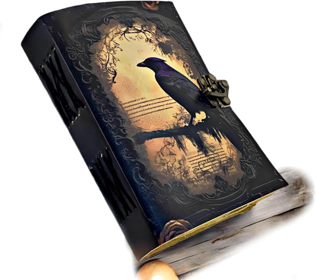 Raven Leather Book of Shadows Grimoire Journal