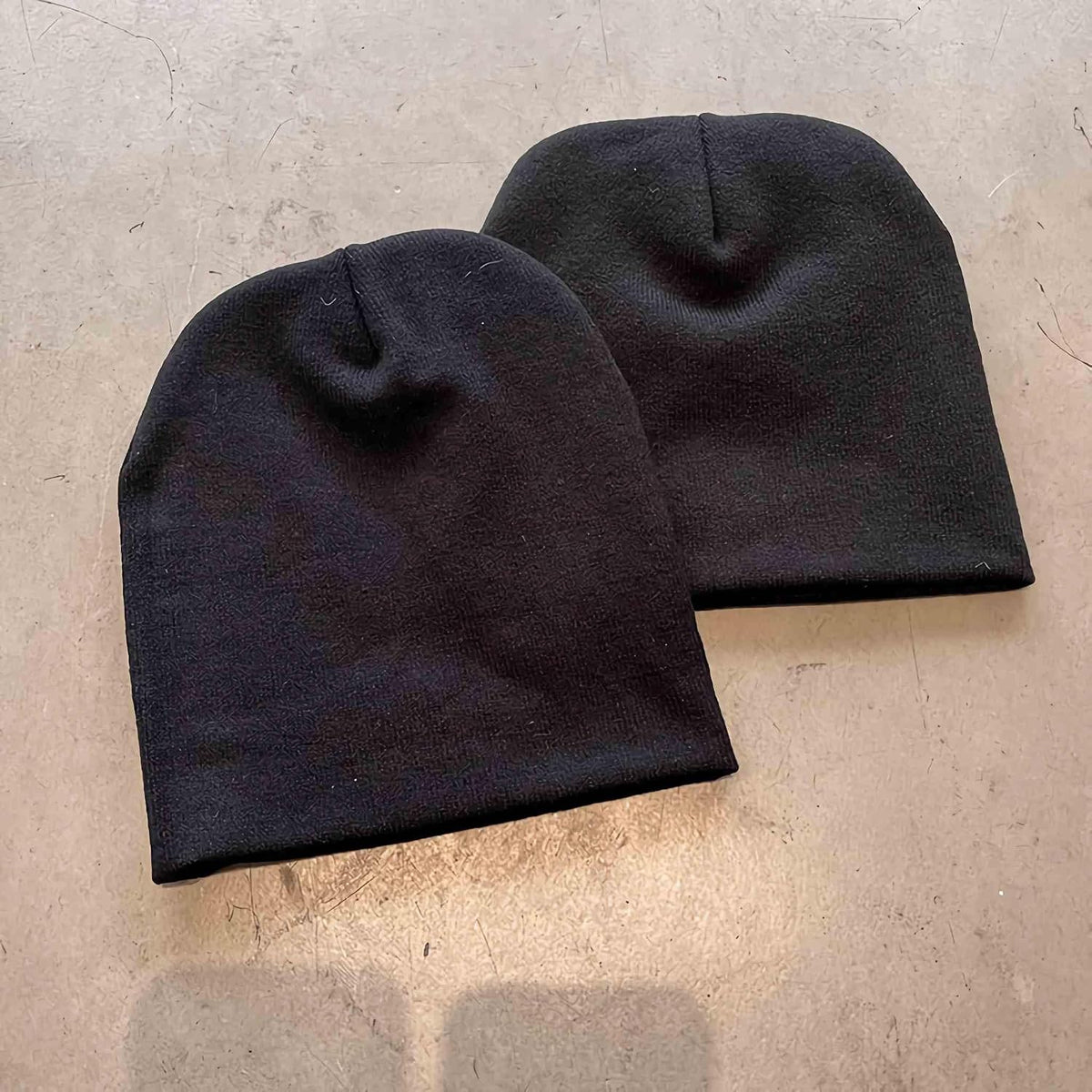 Skull Slouchy Beanie - Black Knit, 2 Pack