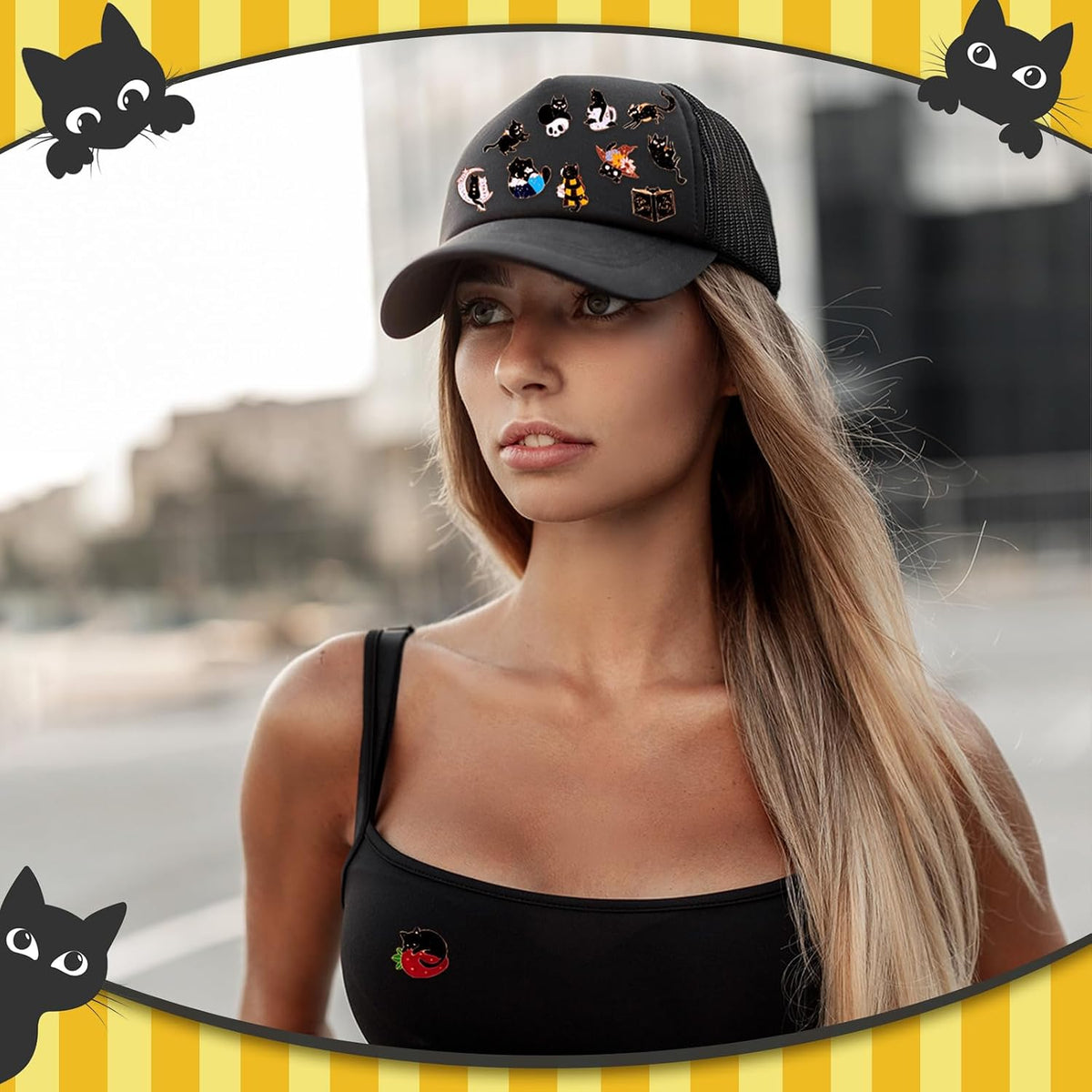 Black Cat Gothic Enamel Pin Set
