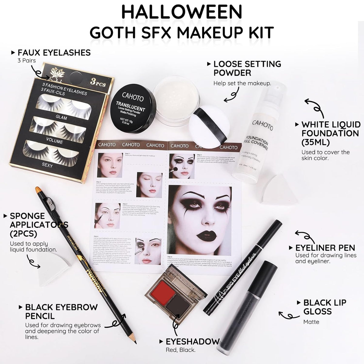 Gothic SFX Makeup Kit with Black Lipstick
