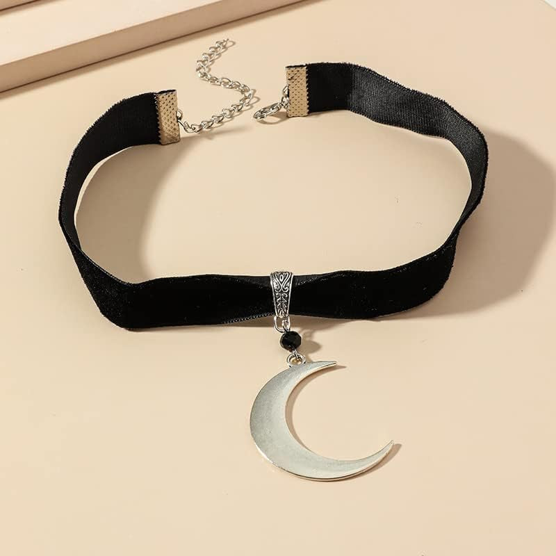 Dark Moon Choker Necklace - Black