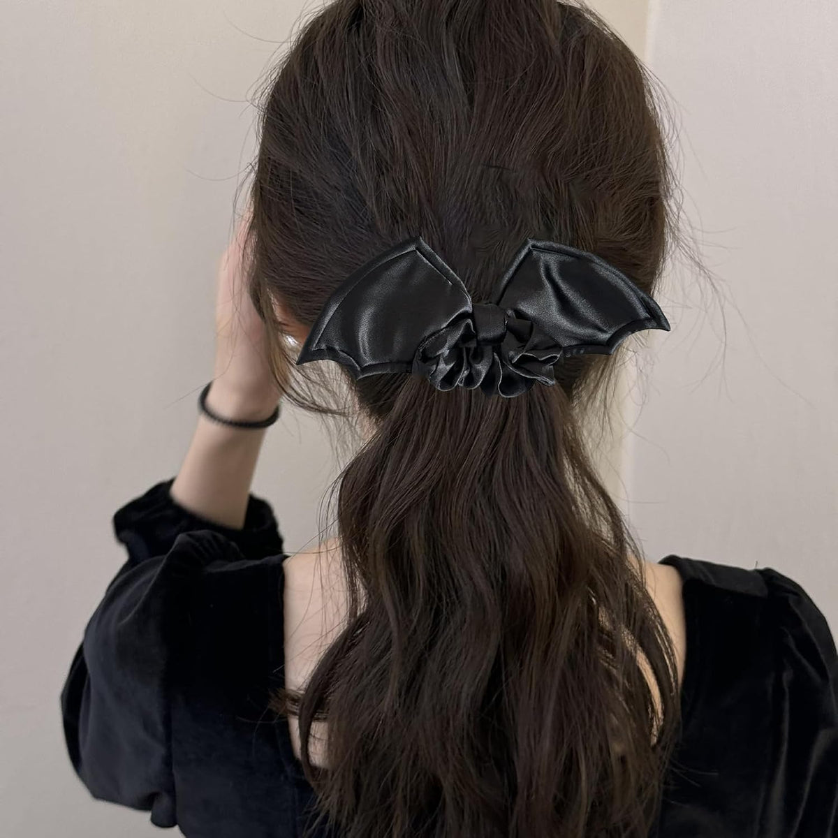 Black Bat Scrunchies, Gothic Hair Ties