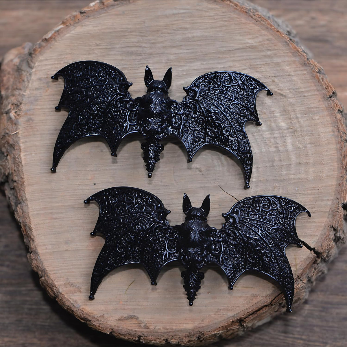 Gothic Bat Hair Clips, 2 Piece