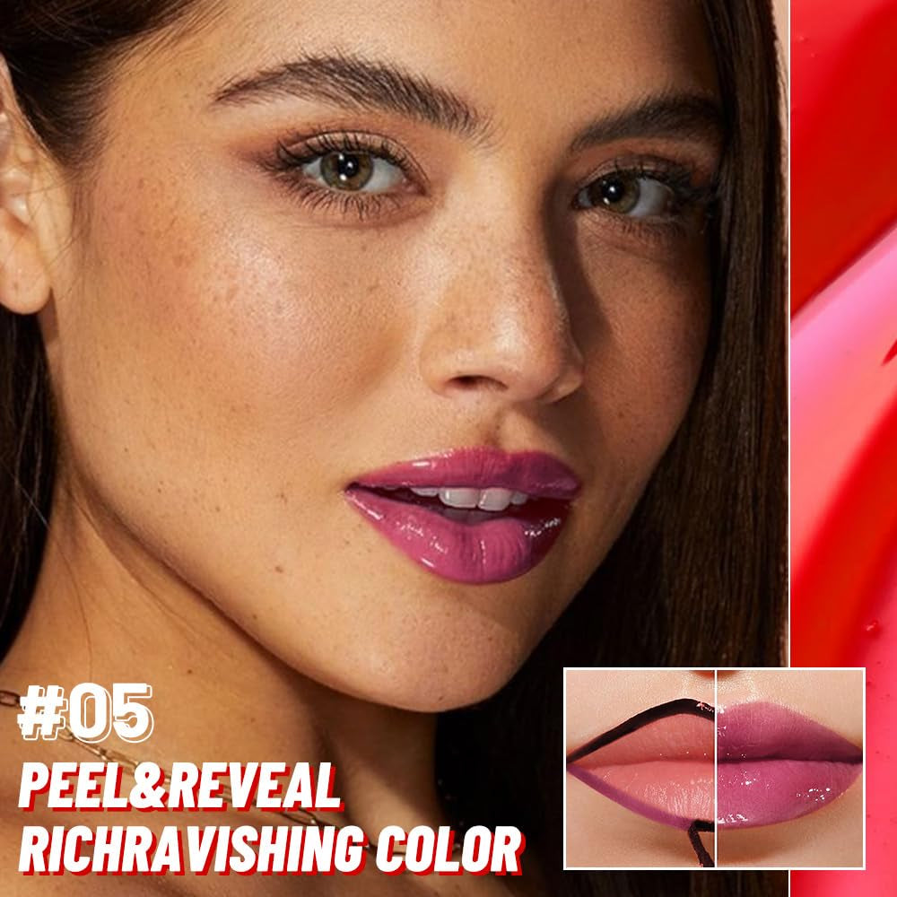Dark Raspberry Peel-Off Lip Stain and Lip Oil Duo