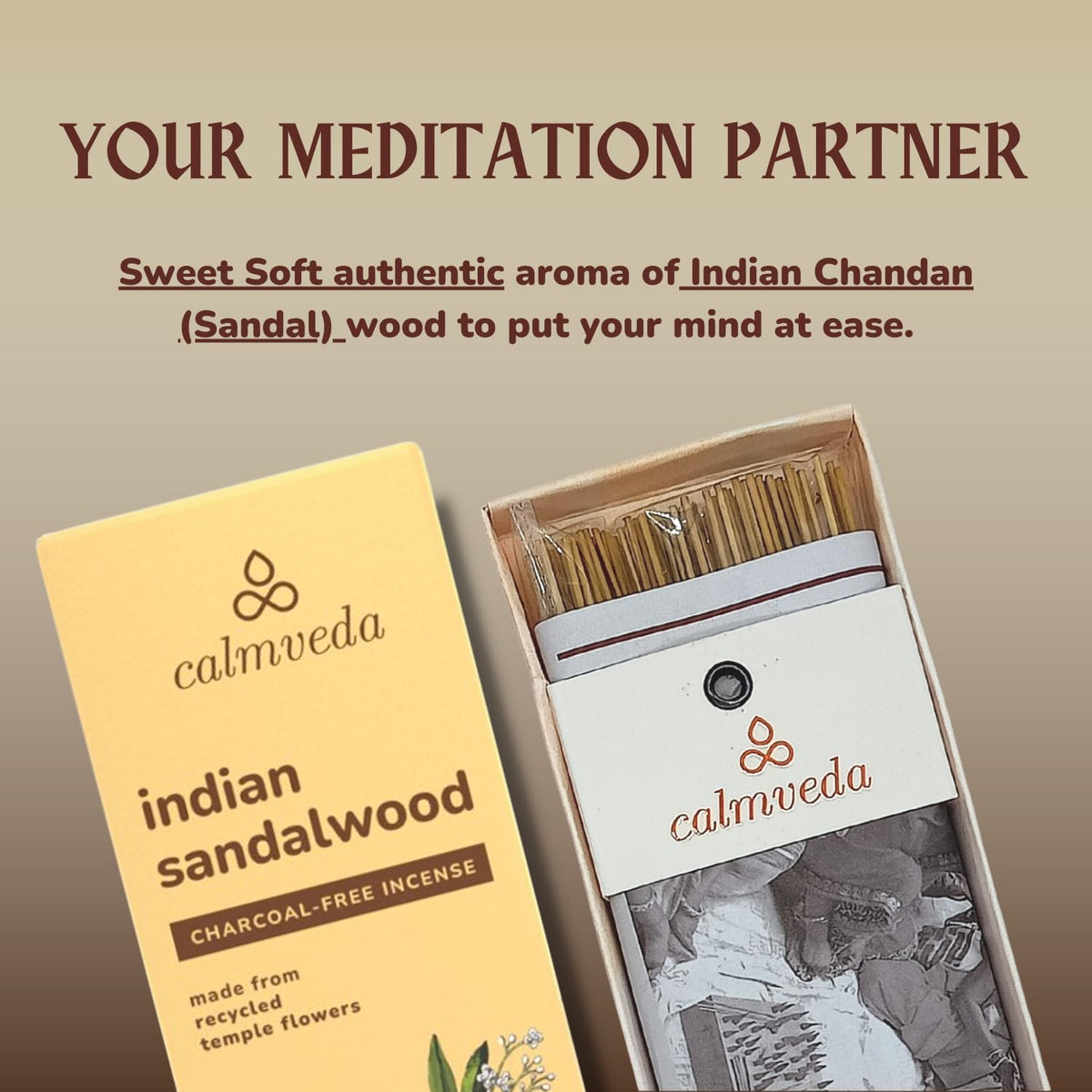 Indian Sandalwood Incense Sticks, 80 Pack