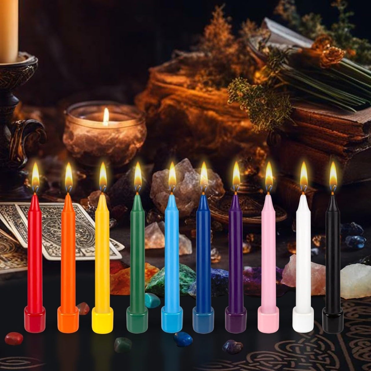 Red Chime Candles - 20 Pack, 4 Inch Unscented