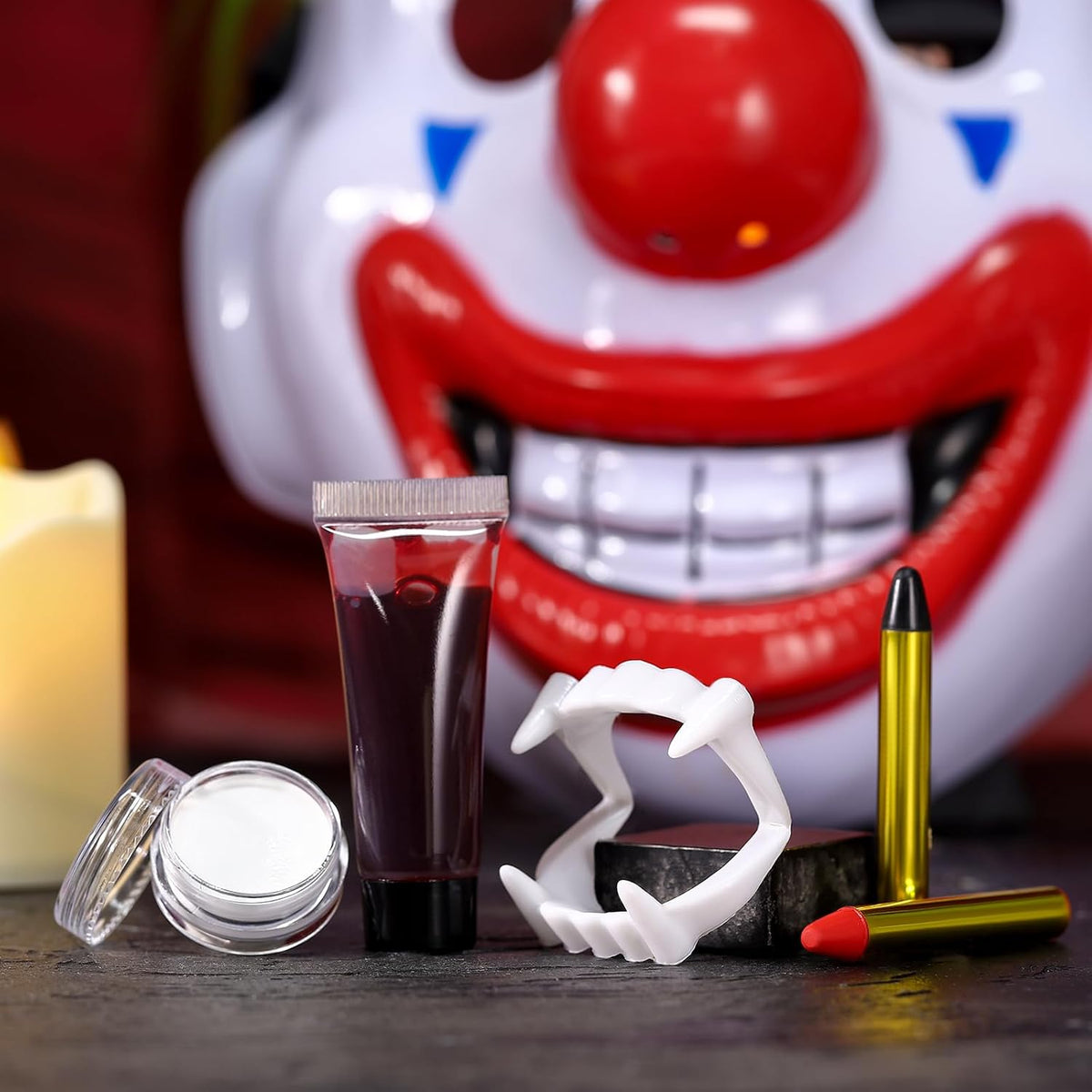 Vampire Makeup Kit with Fake Blood and Teeth