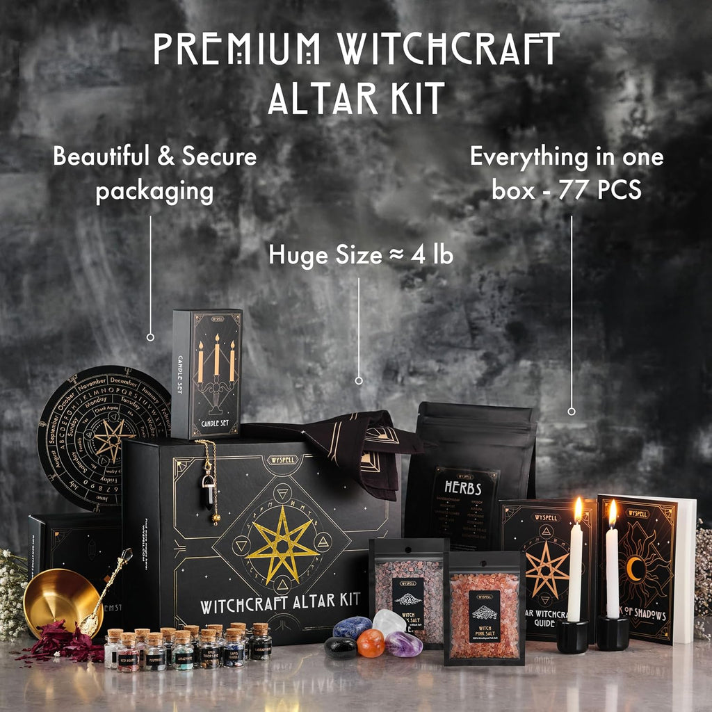 Large Witchcraft Altar Spell Kit, 77 Pieces