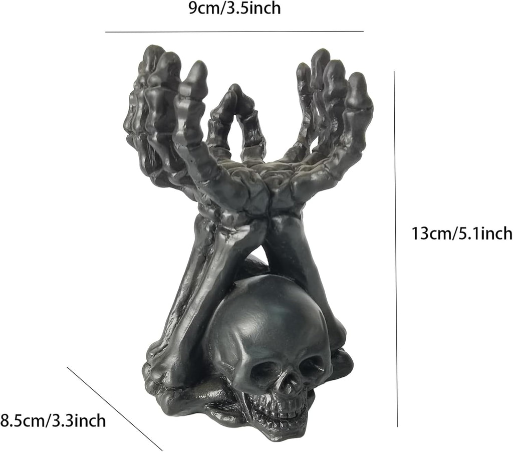 Skeleton Hand Candle & Ring Holder - Black Resin