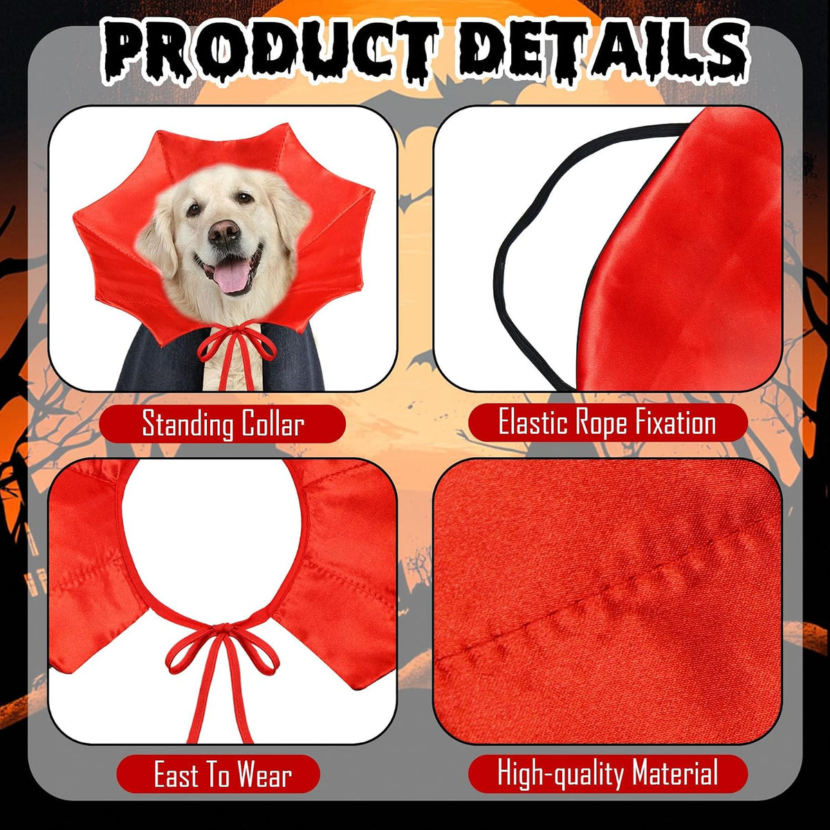Vampire Devil Cape Halloween Costume for Dogs