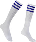 Striped Thigh High Socks - Black & White