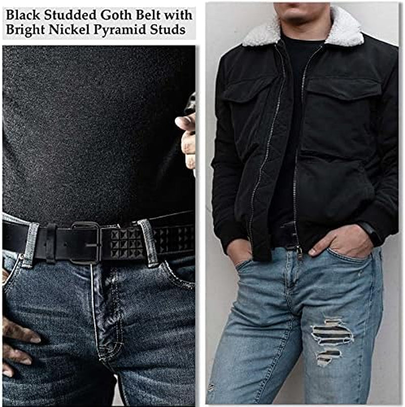 Gothic Pyramid Stud Leather Belt