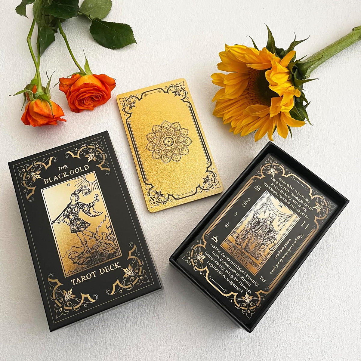 Black & Gold Tarot Deck - Gilded Edges, 78 Cards