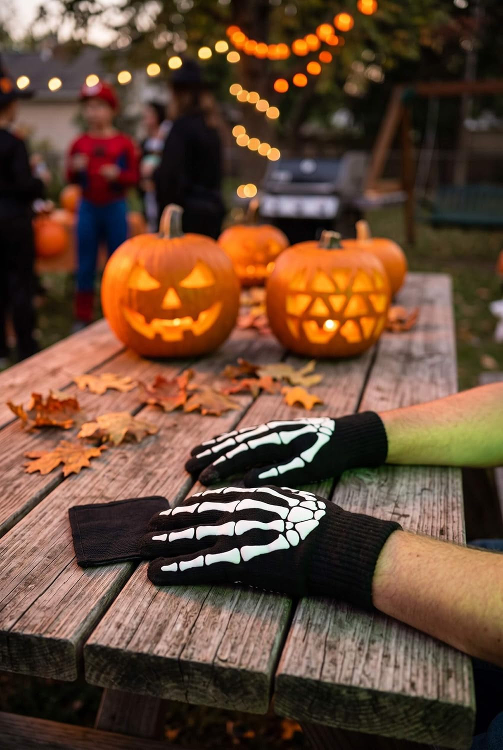 Skeleton Bone Gloves, 2 Pairs