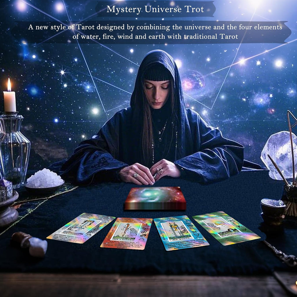 Holographic Tarot Deck - 78 Cards with Guidebook
