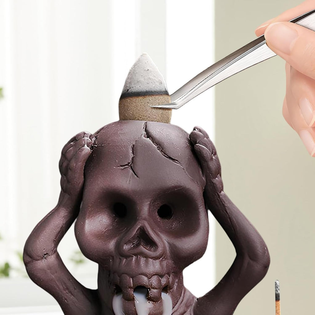 Skull Backflow Incense Burner - Ceramic