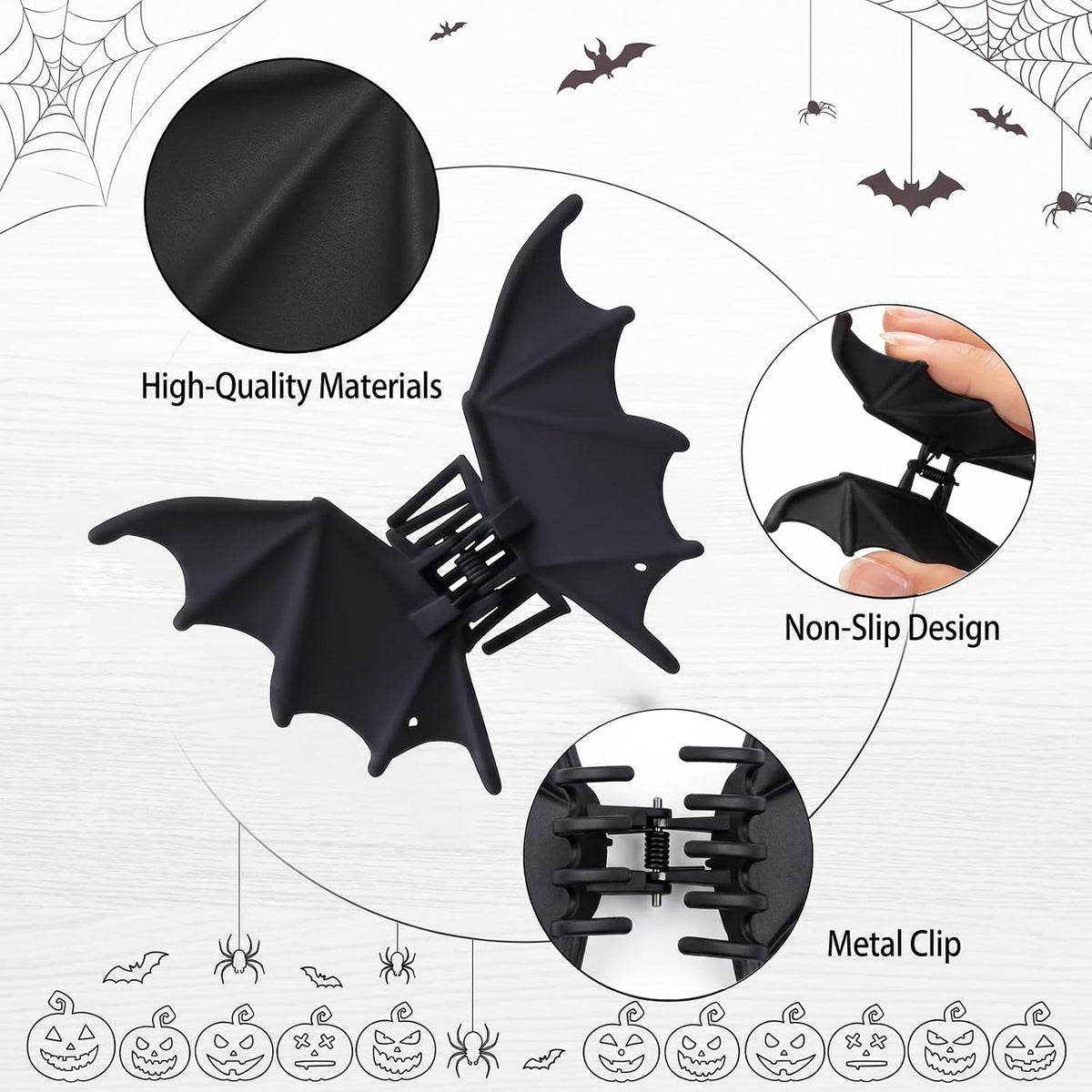 Bat Metal Hair Claw Clip