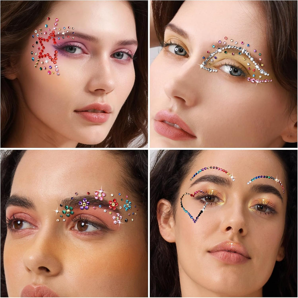 Face Rhinestone Gems Kit with Glue