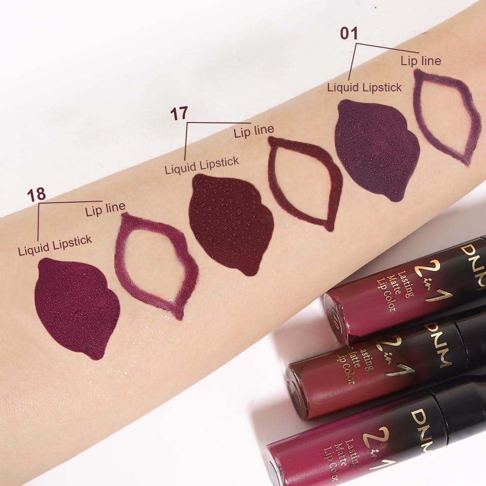 Dark Berry Liquid Lipstick & Liner - 3 Piece Set