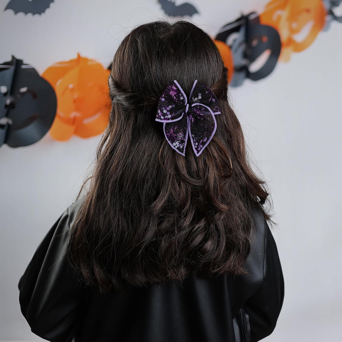 Spiderweb Tulle Bow Hair Clips, Set of 2