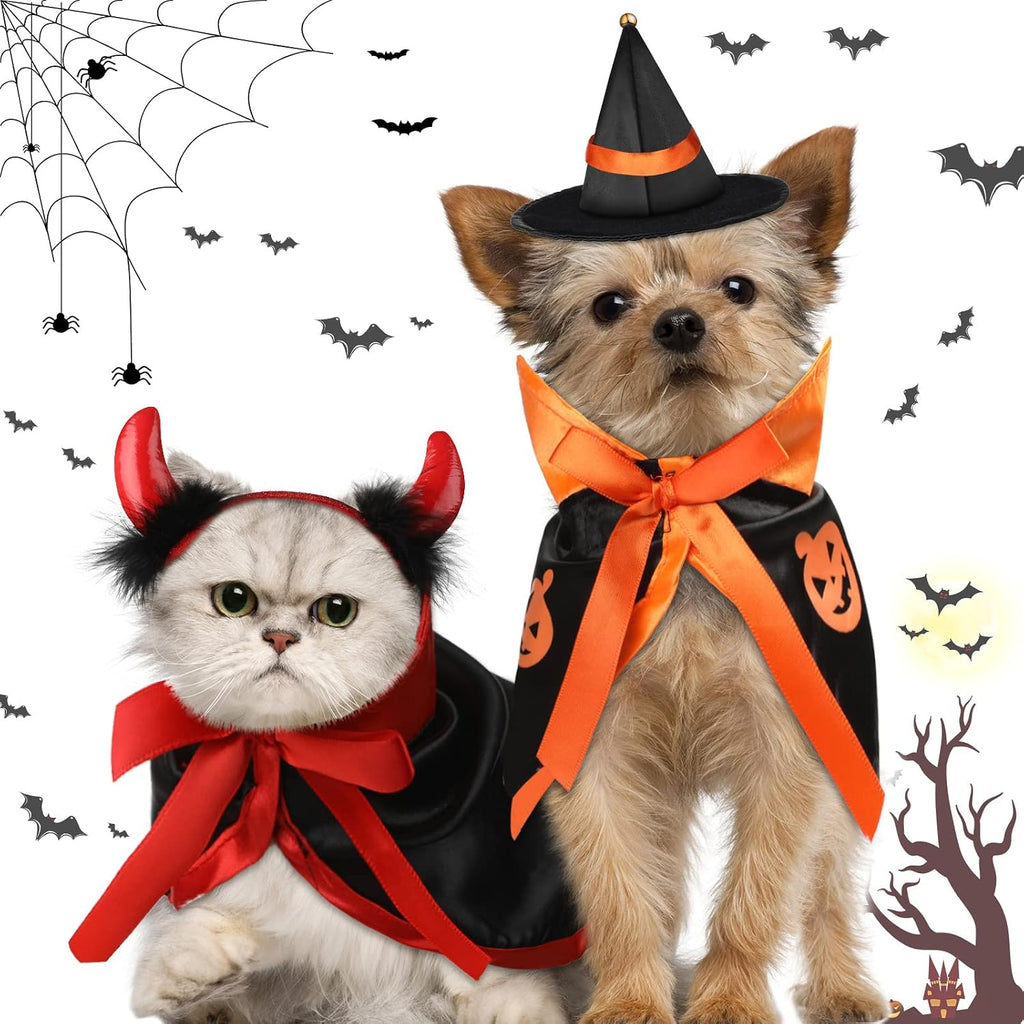 5-Piece Vampire Witch Bat Wings Halloween Costume Set for Cats and Small Dogs