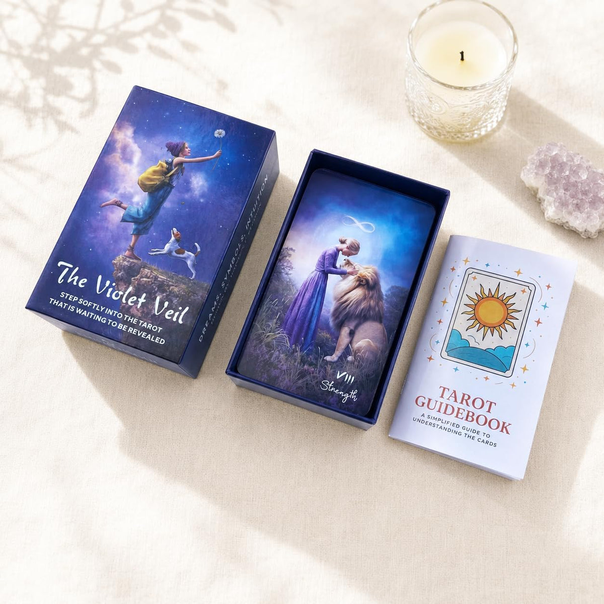 Violet Veil Tarot Deck - 78 Cards with Guidebook