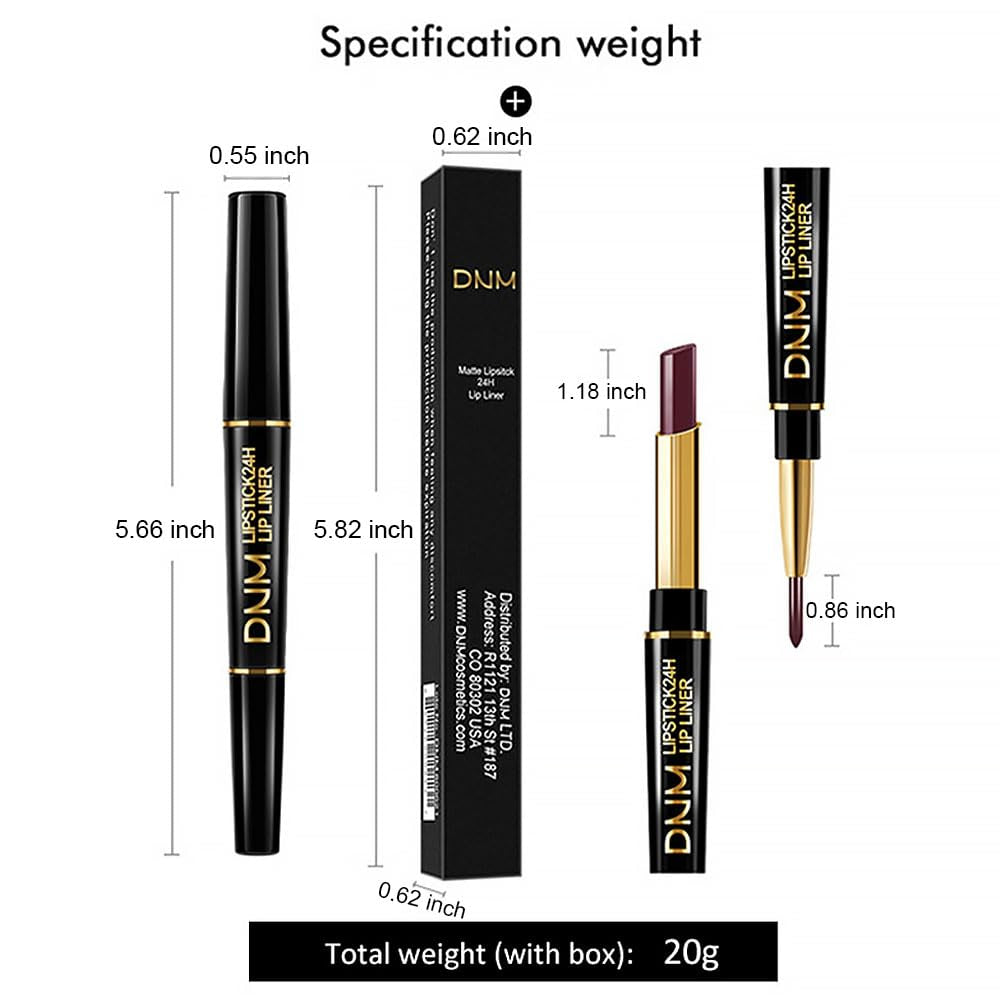 Dark Brown Matte Lipstick and Liner Kit