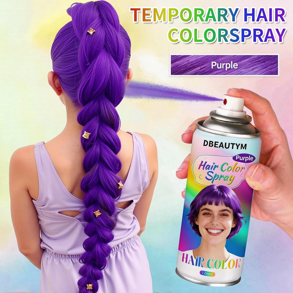 Temporary Hair Color Spray, 4 Colors: Red, Blue, Purple, Green